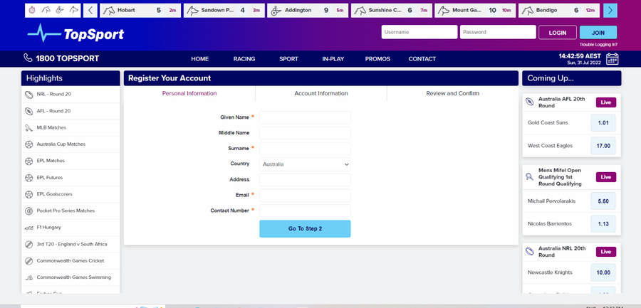 TOPSPORT REGISTRATION