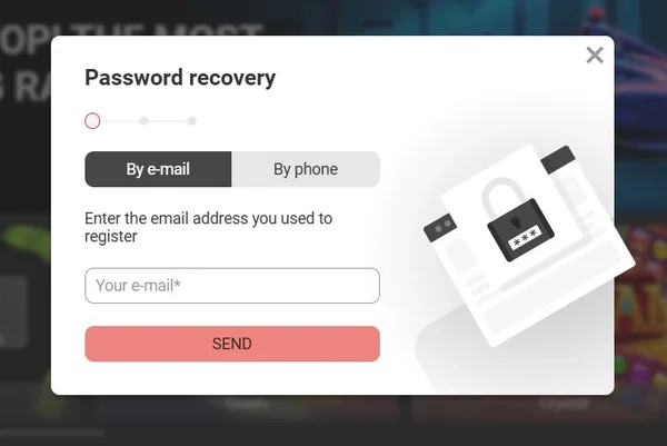 megapari how to recover the password