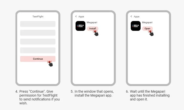 how to install de ios megapari 