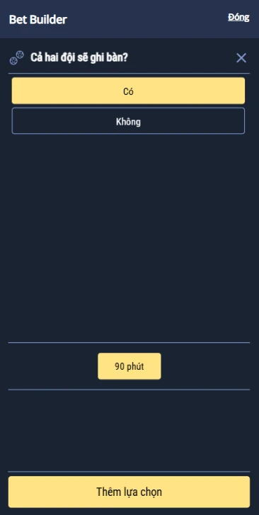 Cả hai đội cùng ghi bàn BTTS
