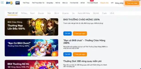 ưu đãi chào mừng BK8
